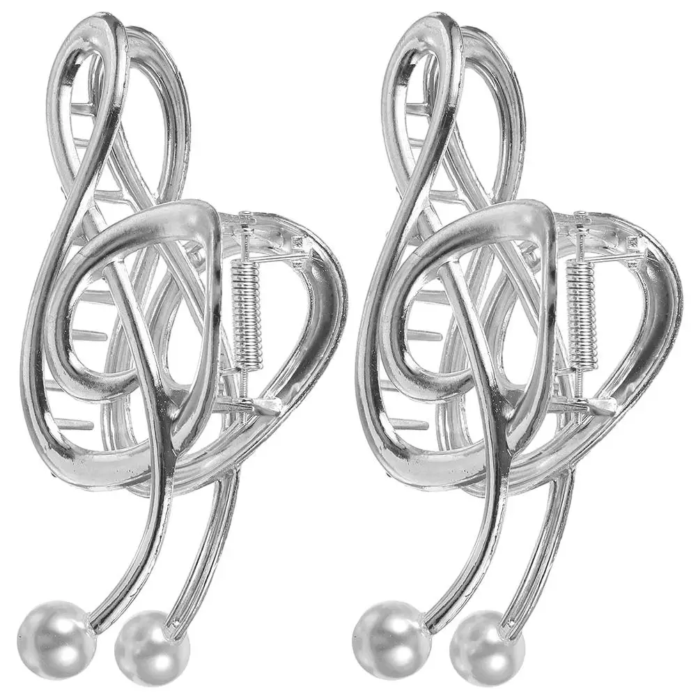 2pcs Silver Large Claw Music Note Claw Clips Stylish Metal Hair Accessories Large Shark Jaw for Thick Thin Hair
2pcs Silver Large Claw Music Note Claw Clips Stylish Metal Hair Accessories Large Shark Jaw for Thick Thin Hair