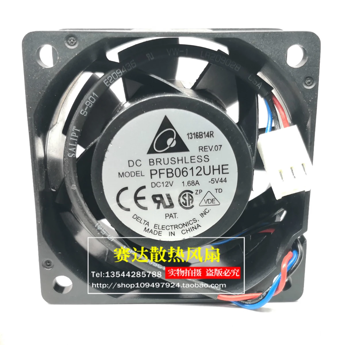 Delta PFB0612UHE 6038 12V 1.68A Three Wire Server High Airflow Cooling Fan
Delta PFB0612UHE 6038 12V 1.68A Three Wire Server High Airflow Cooling Fan