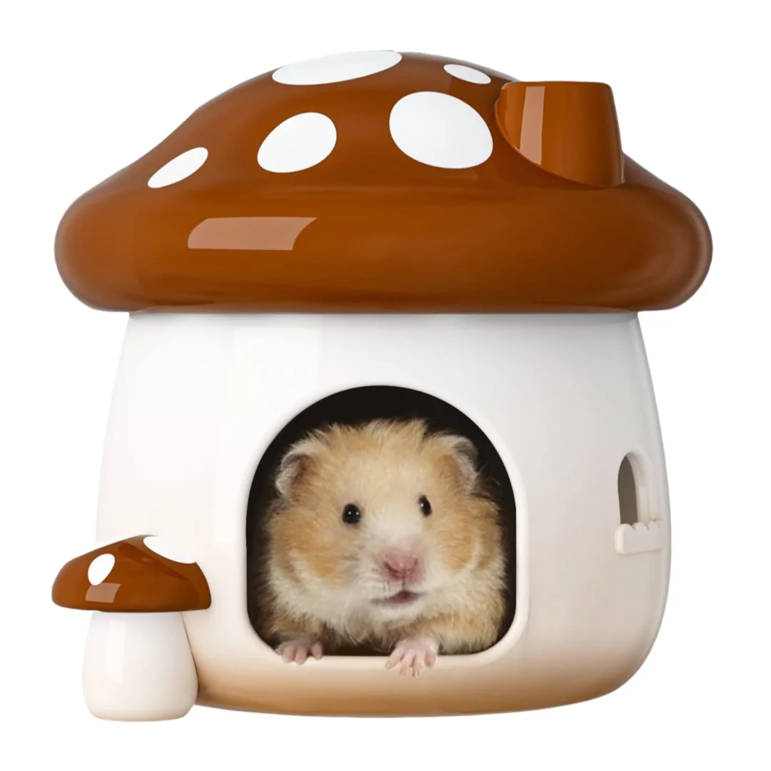 Hamster Hideout Ceramic Mushroom Shape Hamster House Habitats Cool Bed Ideal for Season Dwarf Hamster Gerbil Mice Golden Bear 
Hamster Hideout Ceramic Mushroom Shape Hamster House Habitats Cool Bed Ideal for Season Dwarf Hamster Gerbil Mice Golden Bear