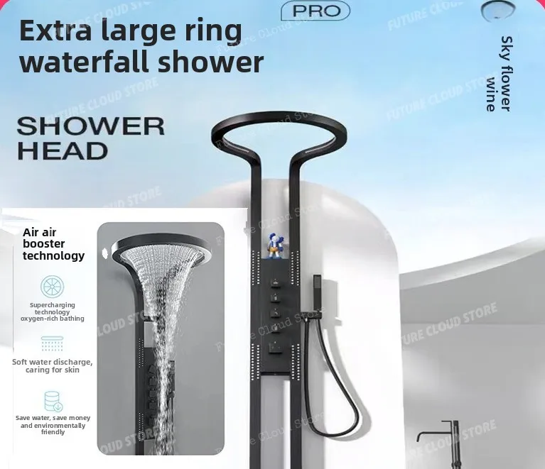 Wall-mounted full set of hot and cold large-size shower sets, home bathroom pressurized wall-mounted black large shower
Wall-mounted full set of hot and cold large-size shower sets, home bathroom pressurized wall-mounted black large shower