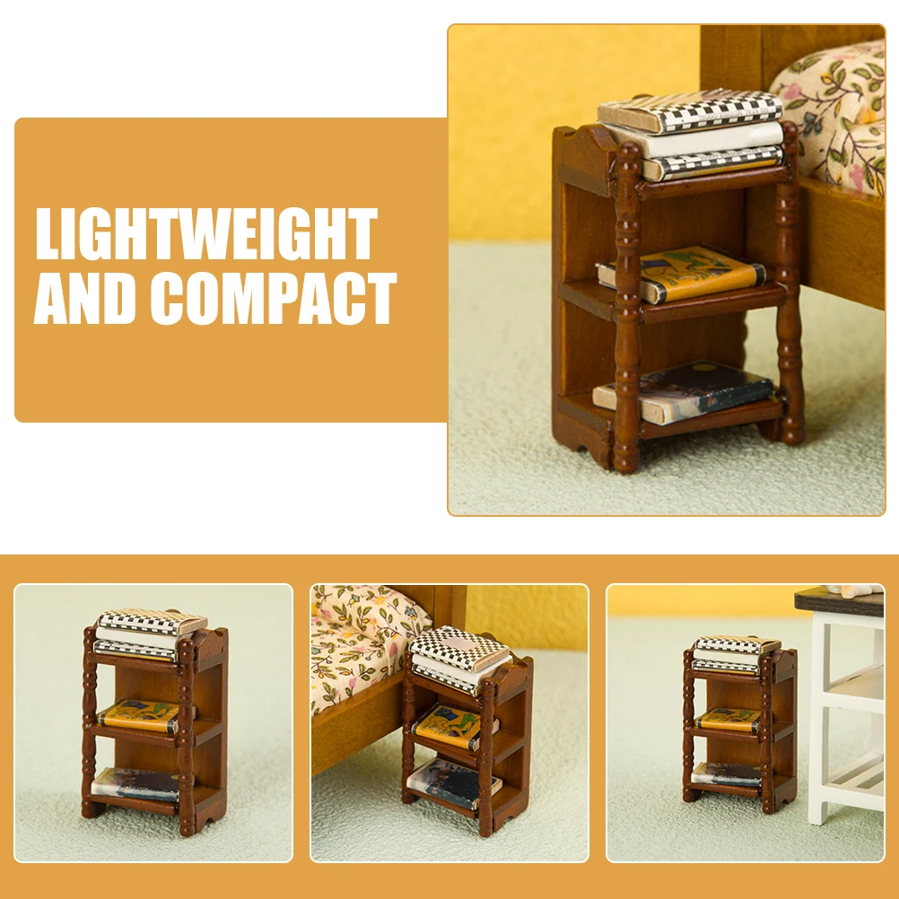 Miniature Storage Rack Decorative Shelf Wood Model Mini House Wear Resistant Furniture Walnut Color L scaping Accessory
Miniature Storage Rack Decorative Shelf Wood Model Mini House Wear Resistant Furniture Walnut Color L scaping Accessory