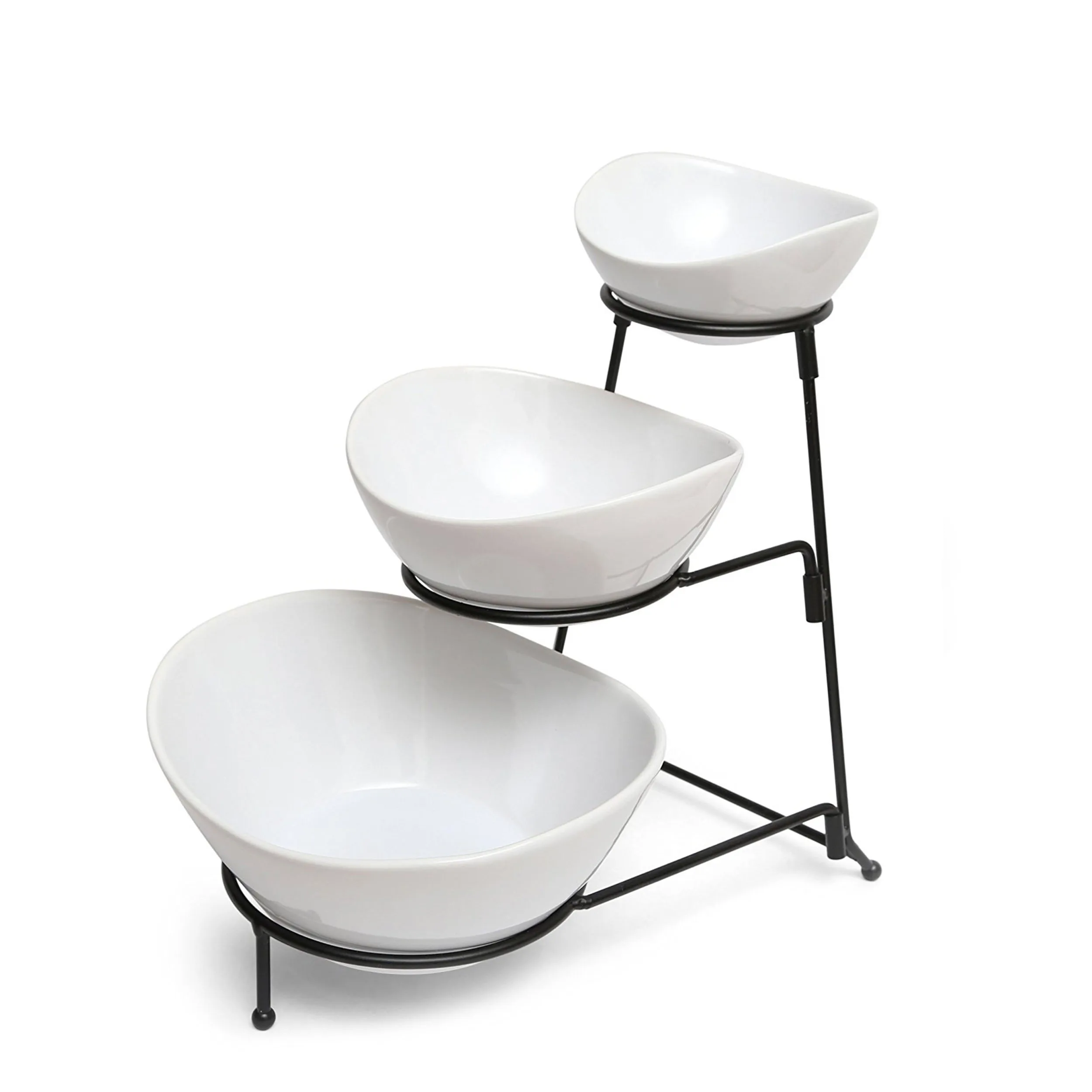Three-tier oval porcelain serving bowl set for elegant dining and entertaining
Three-tier oval porcelain serving bowl set for elegant dining and entertaining