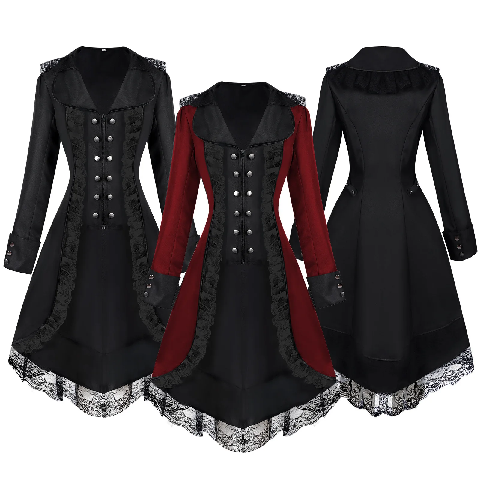 Steampunk Clothes Women Tuxedo Coat Gothic Victorian Tailcoat Party Medieval Retro Stage Lady Zipper Button Lace New Jackets
Steampunk Clothes Women Tuxedo Coat Gothic Victorian Tailcoat Party Medieval Retro Stage Lady Zipper Button Lace New Jackets