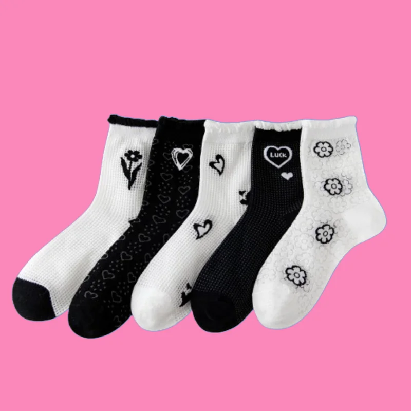 5/10 Pairs Women's Fashion High Quality Socks Ice Socks Thin Style Ins Trend Style Black White Stacked Women's Mid-Tube Socks
5/10 Pairs Women's Fashion High Quality Socks Ice Socks Thin Style Ins Trend Style Black White Stacked Women's Mid-Tube Socks