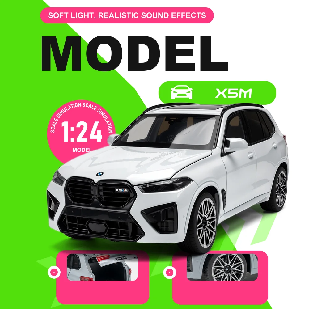 Миниатюрная модель автомобиля 1:24 X5M GLS63 из сплава, литая под давлением, со звуком и светом, откатывающаяся, с открывающимися дверями, для декора детской комнаты
Миниатюрная модель автомобиля 1:24 X5M GLS63 из сплава, литая под давлением, со звуком и светом, откатывающаяся, с открывающимися дверями, для декора детской комнаты