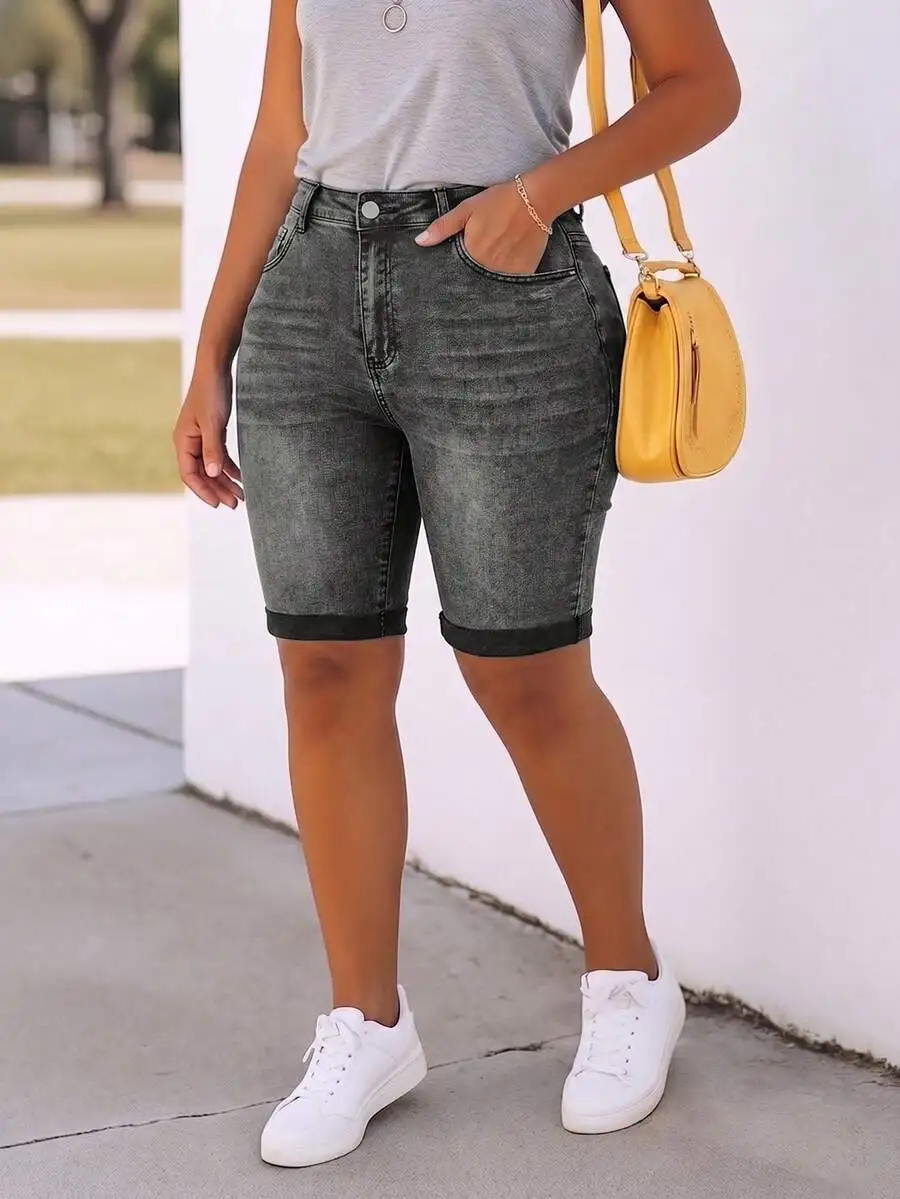 Plus Size Womens Rolled Hem Denim Shorts Casual Summer Short Pants
Plus Size Womens Rolled Hem Denim Shorts Casual Summer Short Pants