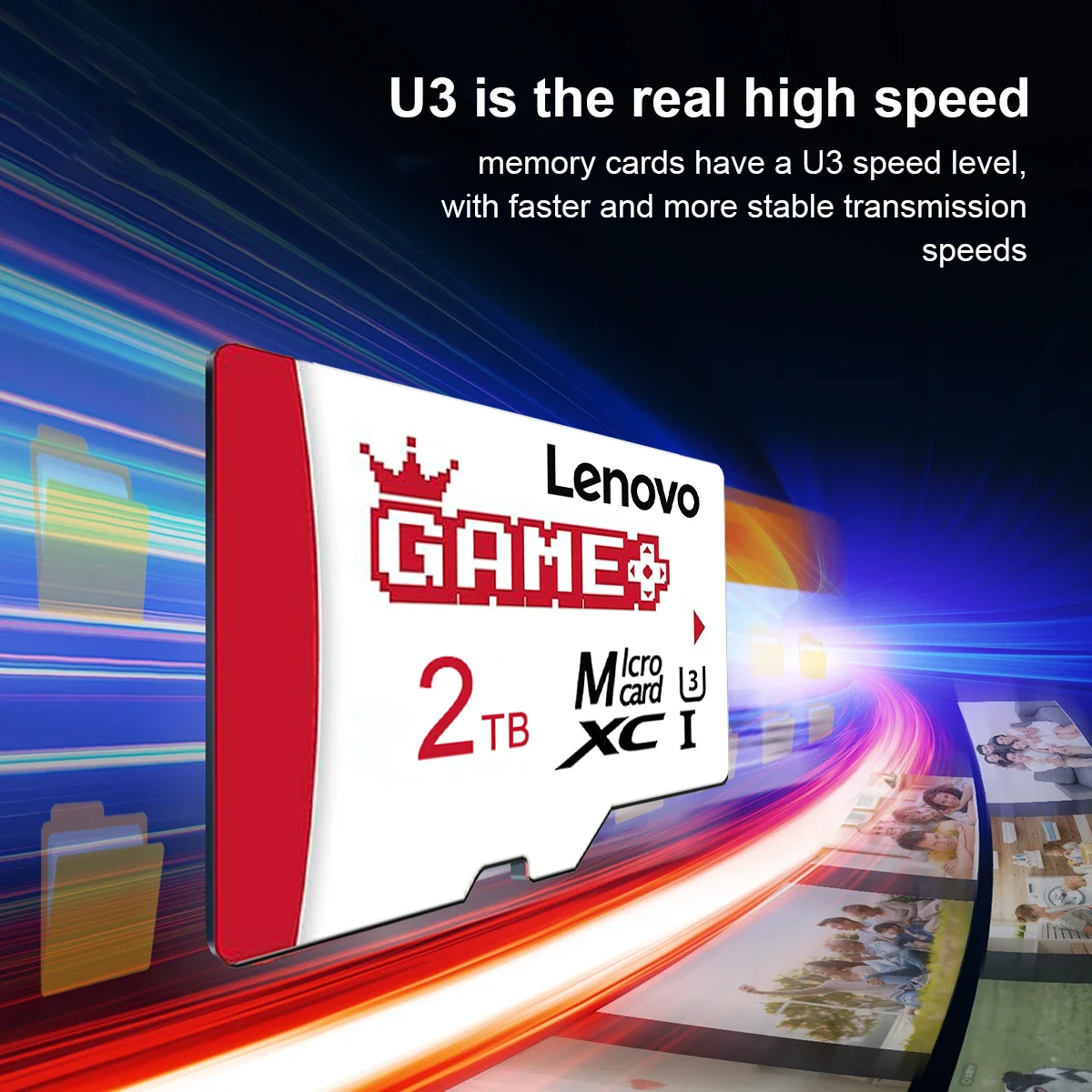 Карта памяти Lenovo Micro SD High-Speed Flash Memory Card Class 10, 1 ТБ, совместимая с ПК и приложениями, также доступна в версиях 128 ГБ, 256 ГБ, 512 ГБ
Карта памяти Lenovo Micro SD High-Speed Flash Memory Card Class 10, 1 ТБ, совместимая с ПК и приложениями, также доступна в версиях 128 ГБ, 256 ГБ, 512 ГБ