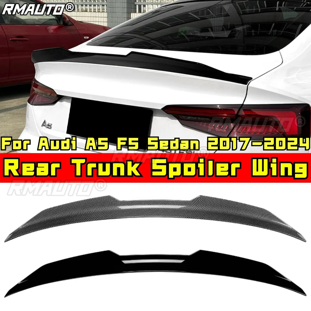 Для Audi A5 F5 седан 2017-2024 задний багажник крыло задний спойлер багажника автомобильные аксессуары 
Для Audi A5 F5 седан 2017-2024 задний багажник крыло задний спойлер багажника автомобильные аксессуары