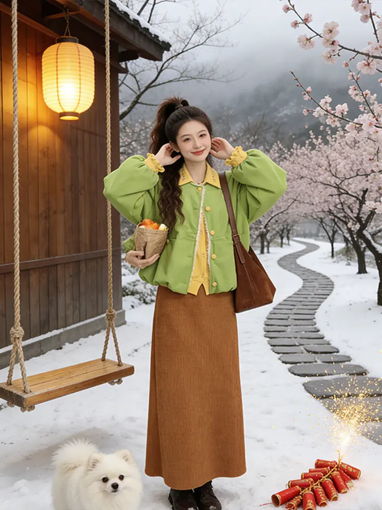 Теплая хлопковая куртка для женщин, повседневная, в корейском стиле, свободного кроя, длинный рукав, круглый вырез, на одной пуговице, цветная
Теплая хлопковая куртка для женщин, повседневная, в корейском стиле, свободного кроя, длинный рукав, круглый вырез, на одной пуговице, цветная