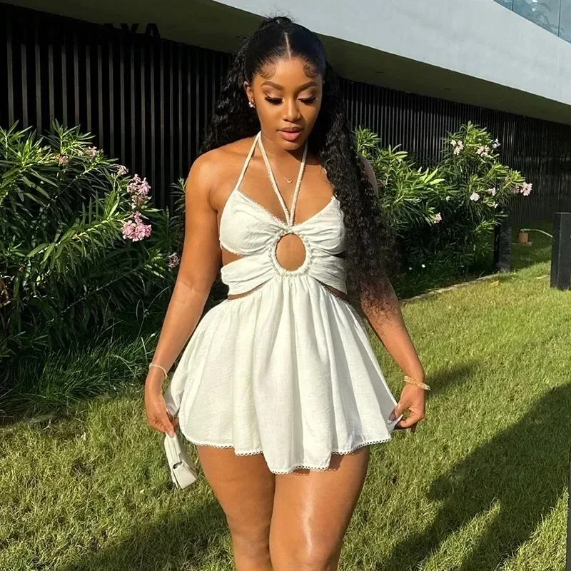 2025 Women Halter Strap Sleeveless Mini A-Line Dress Sexy Beading Backless Streetwear Evening Night Club Party Dresses
2025 Women Halter Strap Sleeveless Mini A-Line Dress Sexy Beading Backless Streetwear Evening Night Club Party Dresses