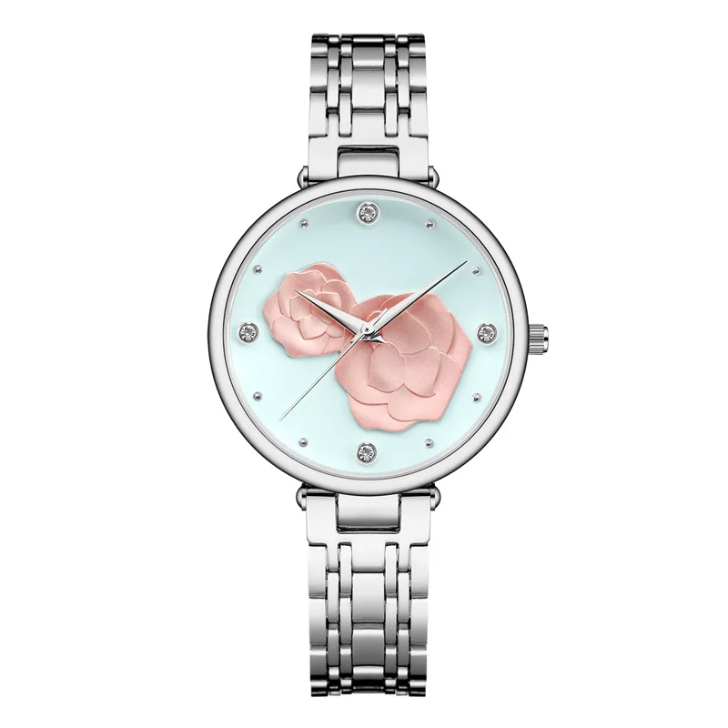 Quartz Ladies Watch 3D Flower Solid Fine Steel Belt Ladies Waterproof Watch
Quartz Ladies Watch 3D Flower Solid Fine Steel Belt Ladies Waterproof Watch