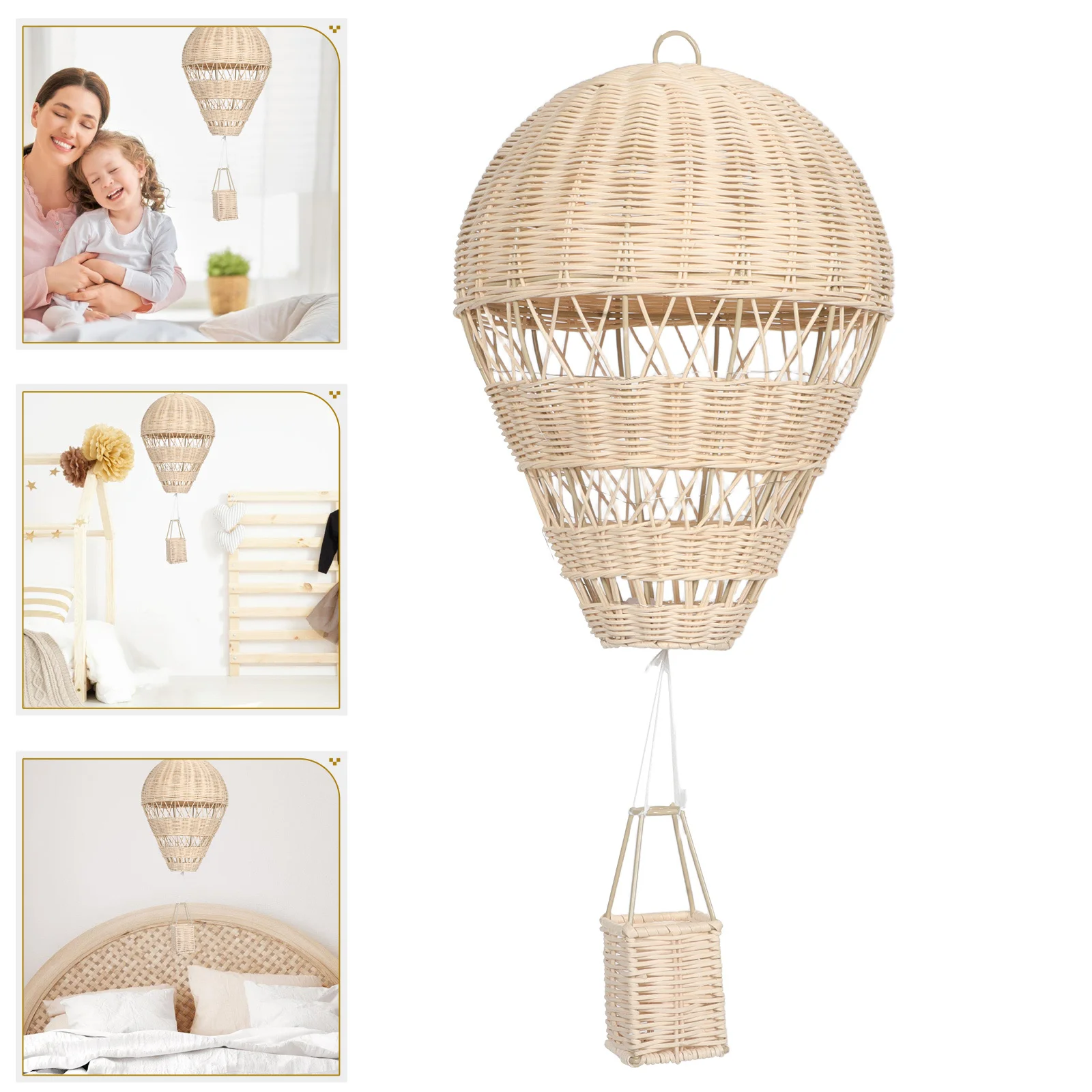 Woven Rattan Hot Air Balloon Hanging Decor Handmade Nursery Ornament Photography Prop Pastoral Home Party Scene
Woven Rattan Hot Air Balloon Hanging Decor Handmade Nursery Ornament Photography Prop Pastoral Home Party Scene