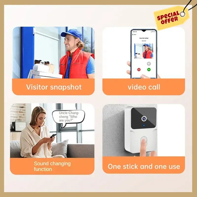 Wifi Doorbell Home Tuya Wifi Wireless Doorbell DC AC Battery Powered Camera Bell With Alexa Google Doorbell Camera(A) Durable
Wifi Doorbell Home Tuya Wifi Wireless Doorbell DC AC Battery Powered Camera Bell With Alexa Google Doorbell Camera(A) Durable