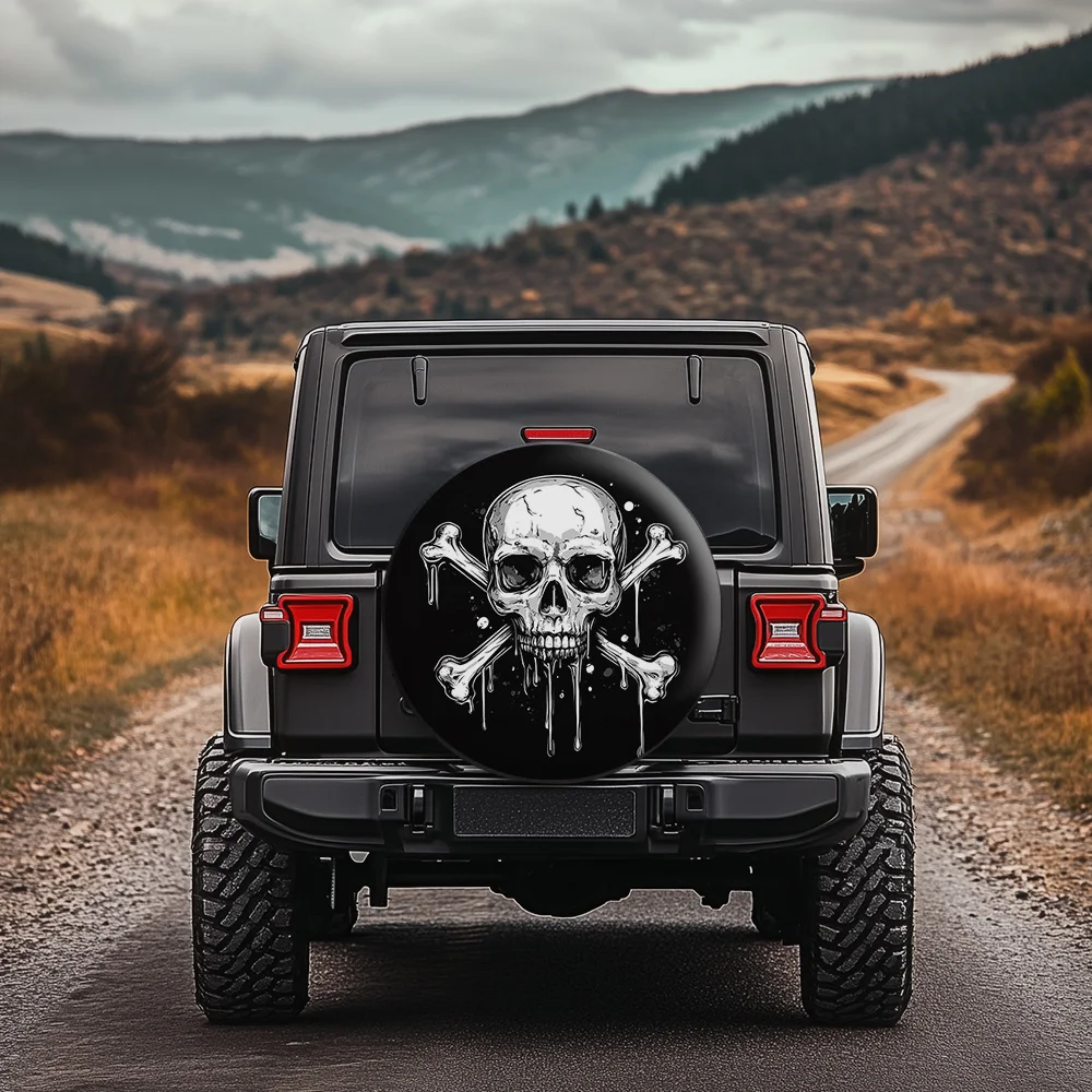 Чехол для запасного колеса с рисунком «Череп и перекрестные кости», из полиэфирного волокна, защита для внедорожника, аксессуар для активного отдыха
Чехол для запасного колеса с рисунком «Череп и перекрестные кости», из полиэфирного волокна, защита для внедорожника, аксессуар для активного отдыха