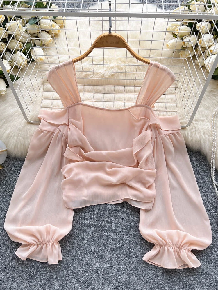 Autumn New Chiffon Women Blouse Pullover Shirt Solid Off Shoulders Shirt Ladies Casual Loose Long Lantern Sleeves Leisure Shirt
Autumn New Chiffon Women Blouse Pullover Shirt Solid Off Shoulders Shirt Ladies Casual Loose Long Lantern Sleeves Leisure Shirt