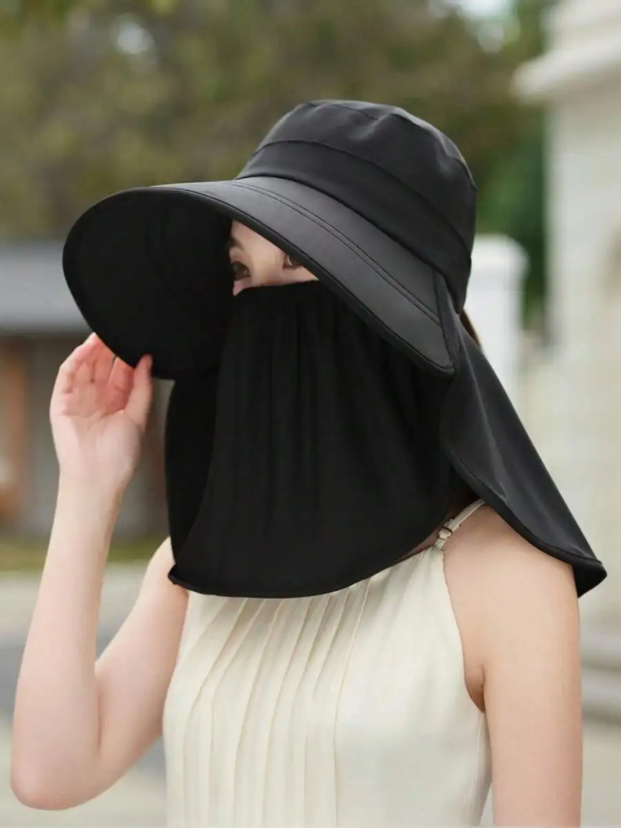 Womens Wide Brim Bucket Hat With Neck Cover And Face Mask UV Protection Sun Hat
Womens Wide Brim Bucket Hat With Neck Cover And Face Mask UV Protection Sun Hat