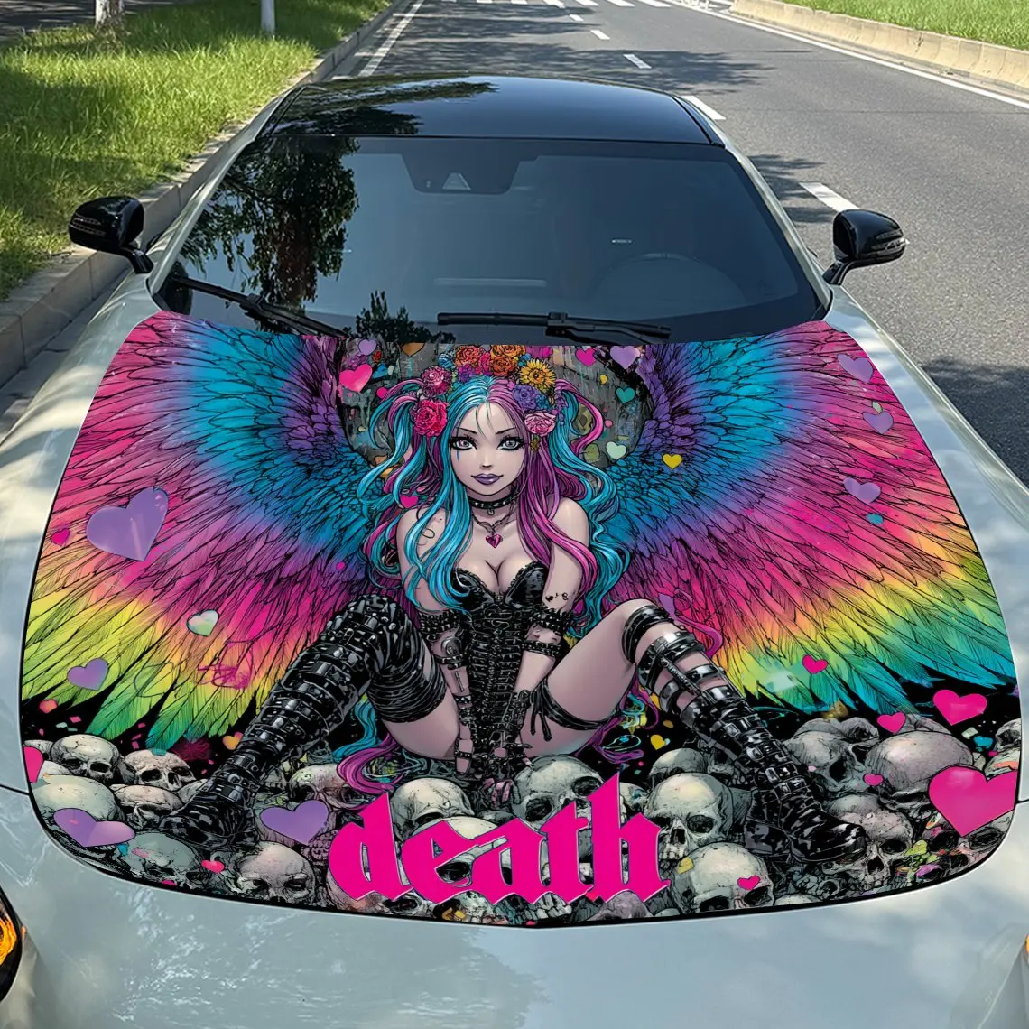 Colorful Rainbow - Winged Character Decorated Pattern car hood stickers, waterproof self-adhesive, scratch resistant, easy to st
Colorful Rainbow - Winged Character Decorated Pattern car hood stickers, waterproof self-adhesive, scratch resistant, easy to st