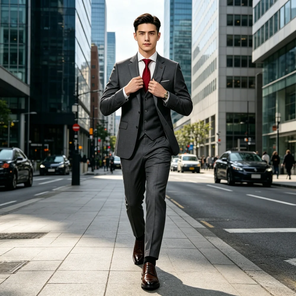 Men's 3-Piece Formal Wedding Tuxedo Suit Slim Fit Adjust Business Champagne Groomsmen Smoking Suit Traje De Casamento Homme
Men's 3-Piece Formal Wedding Tuxedo Suit Slim Fit Adjust Business Champagne Groomsmen Smoking Suit Traje De Casamento Homme