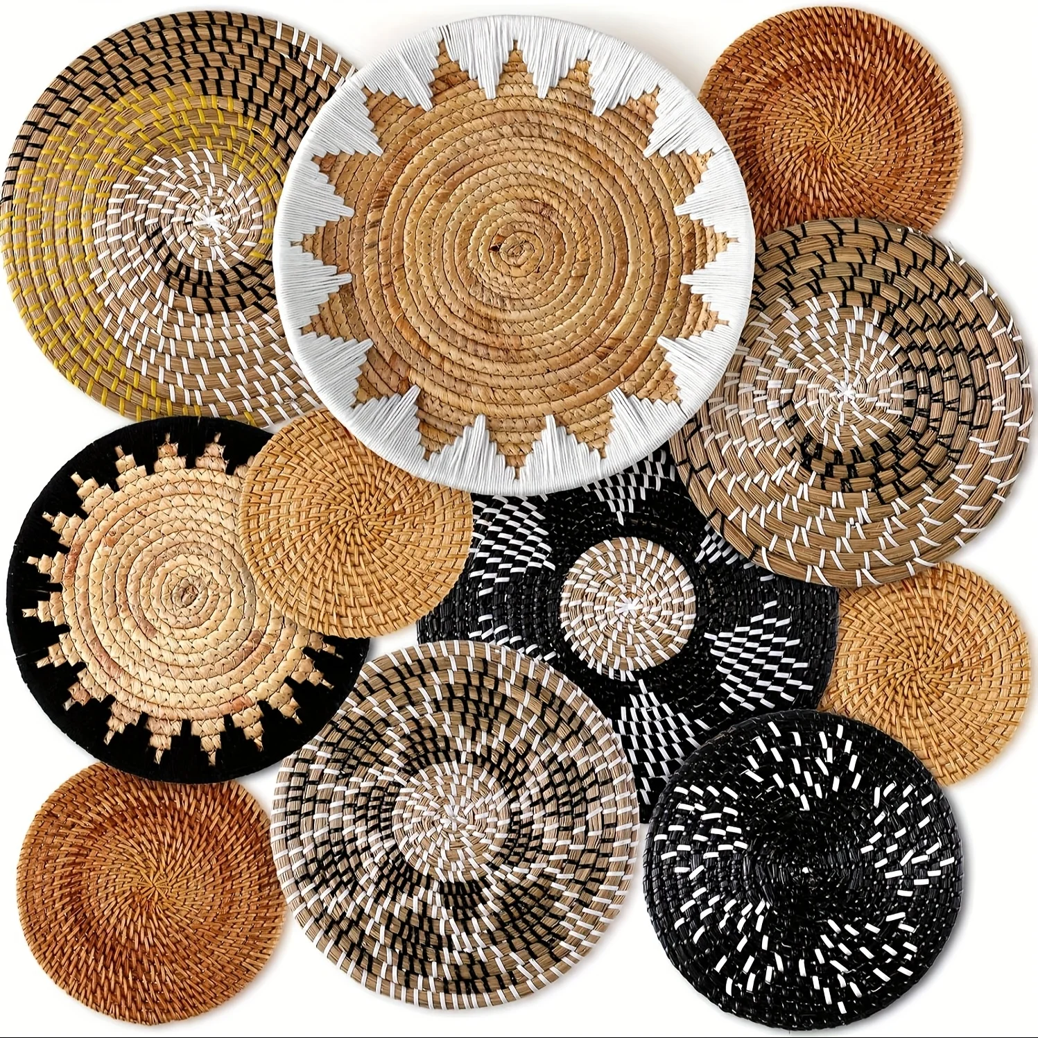 11pcs Handmade Boho Wicker Hanging Wall Baskets - Bulrush Woven Round Rustic Farmhouse Wall Decor with Wood Frames, Bohemian Wicker Basketry for home,, Dining Room - Christmas Gift (11 Baskets)
11pcs Handmade Boho Wicker Hanging Wall Baskets - Bulrush Woven Round Rustic Farmhouse Wall Decor with Wood Frames, Bohemian Wicker Basketry for home,, Dining Room - Christmas Gift (11 Baskets)