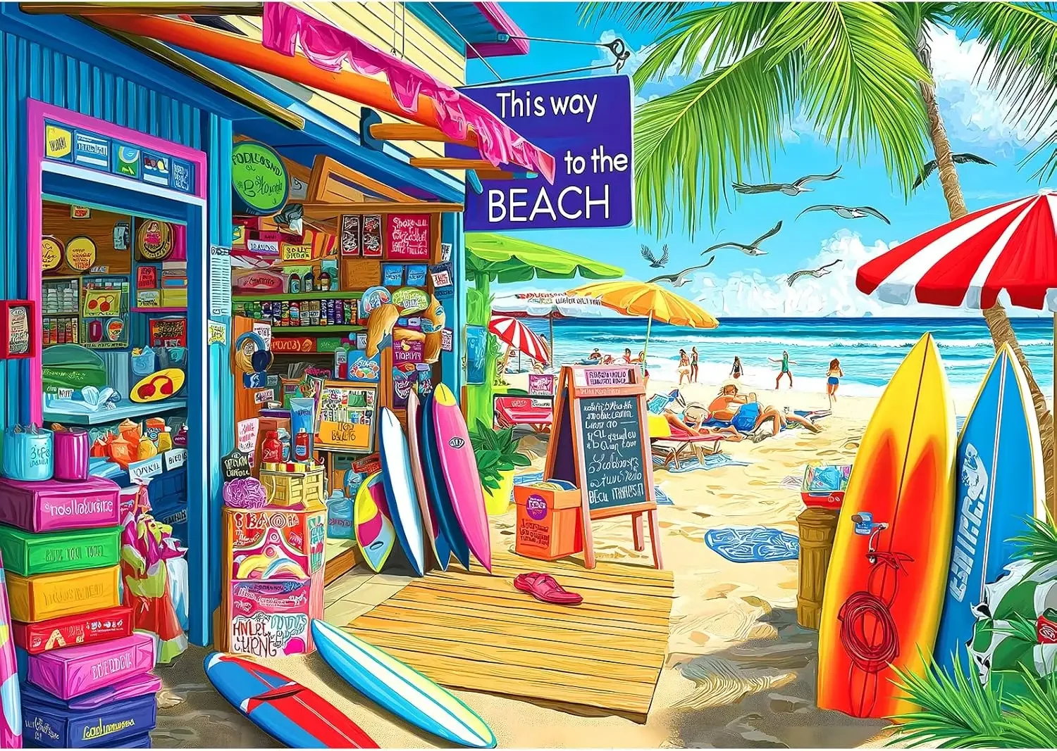 Surf Shack 1000/500/300 Pieces Jigsaw Puzzles Challenging Family Activity Games for Gameroom Bedroom Livingroom Party Gifts
Surf Shack 1000/500/300 Pieces Jigsaw Puzzles Challenging Family Activity Games for Gameroom Bedroom Livingroom Party Gifts