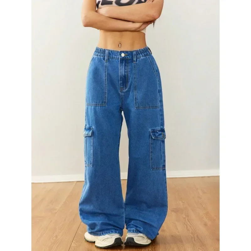 Women's Relaxed Wide-Leg Utility Denim Pants - Casual Workwear with Multi-Pockets
Women's Relaxed Wide-Leg Utility Denim Pants - Casual Workwear with Multi-Pockets