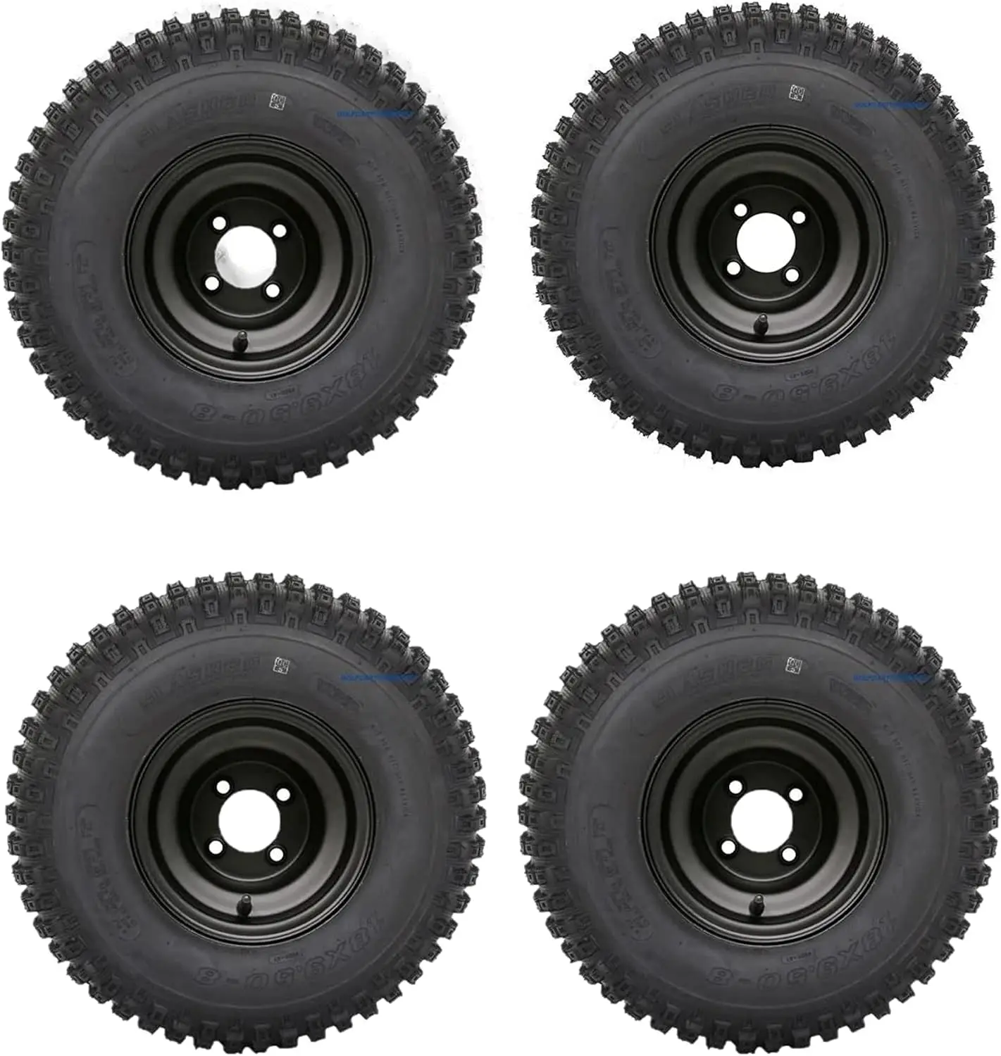 Knobby 18x9.50-8" Golf Cart Tires/ATV Tires and 8" BLACK Steel Wheel Combo - Set of 4
Knobby 18x9.50-8" Golf Cart Tires/ATV Tires and 8" BLACK Steel Wheel Combo - Set of 4