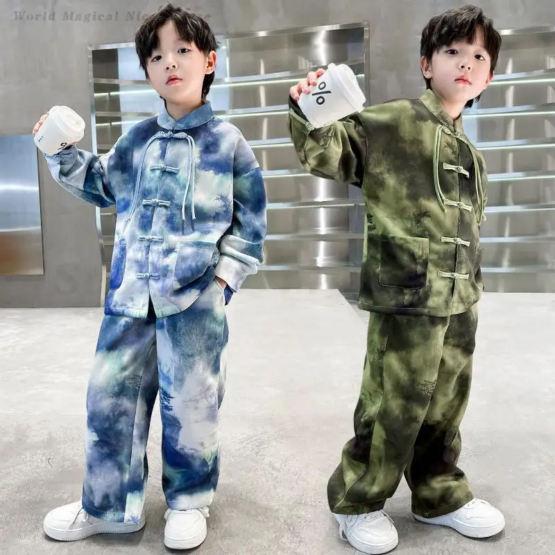 Children's Vintage Tang Costume Kong Fu Clothing Cotton Children Boy Tang Suit Chinese Mandarin Collar Casual 2PCS Shirt&Pants
Children's Vintage Tang Costume Kong Fu Clothing Cotton Children Boy Tang Suit Chinese Mandarin Collar Casual 2PCS Shirt&Pants
