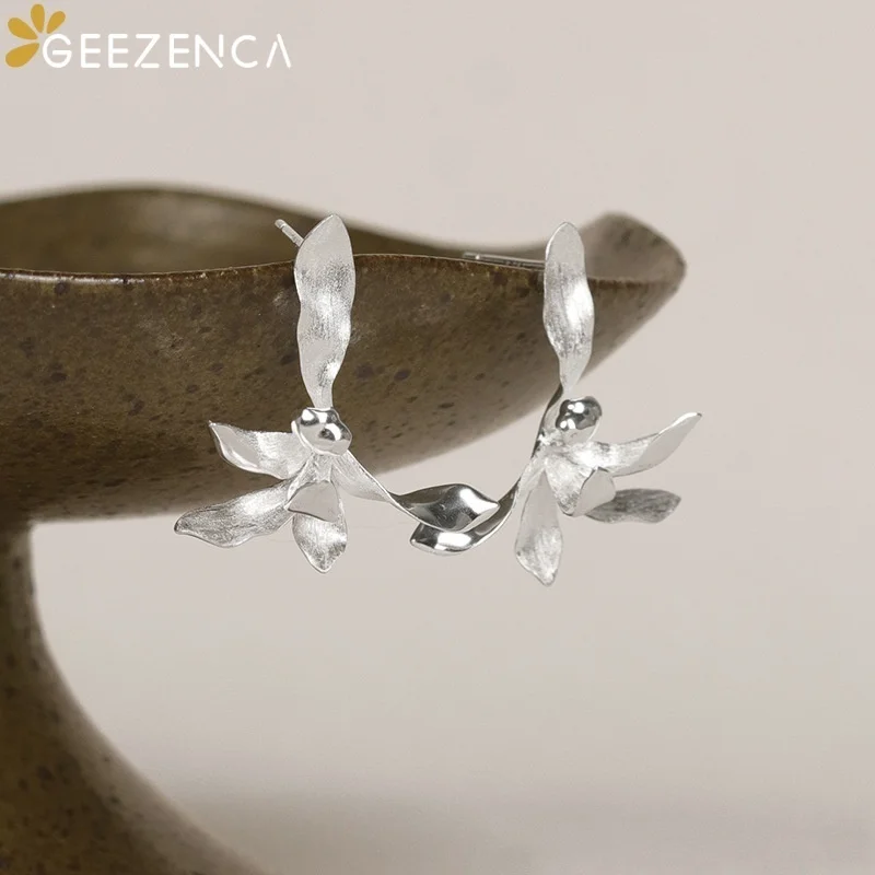 GEEZENCA S925 Silver Brushed Jewelry 3D Flower Statement Earrings Women Designer Trendy Dainty Unique Stud Earring Gift For Her
GEEZENCA S925 Silver Brushed Jewelry 3D Flower Statement Earrings Women Designer Trendy Dainty Unique Stud Earring Gift For Her