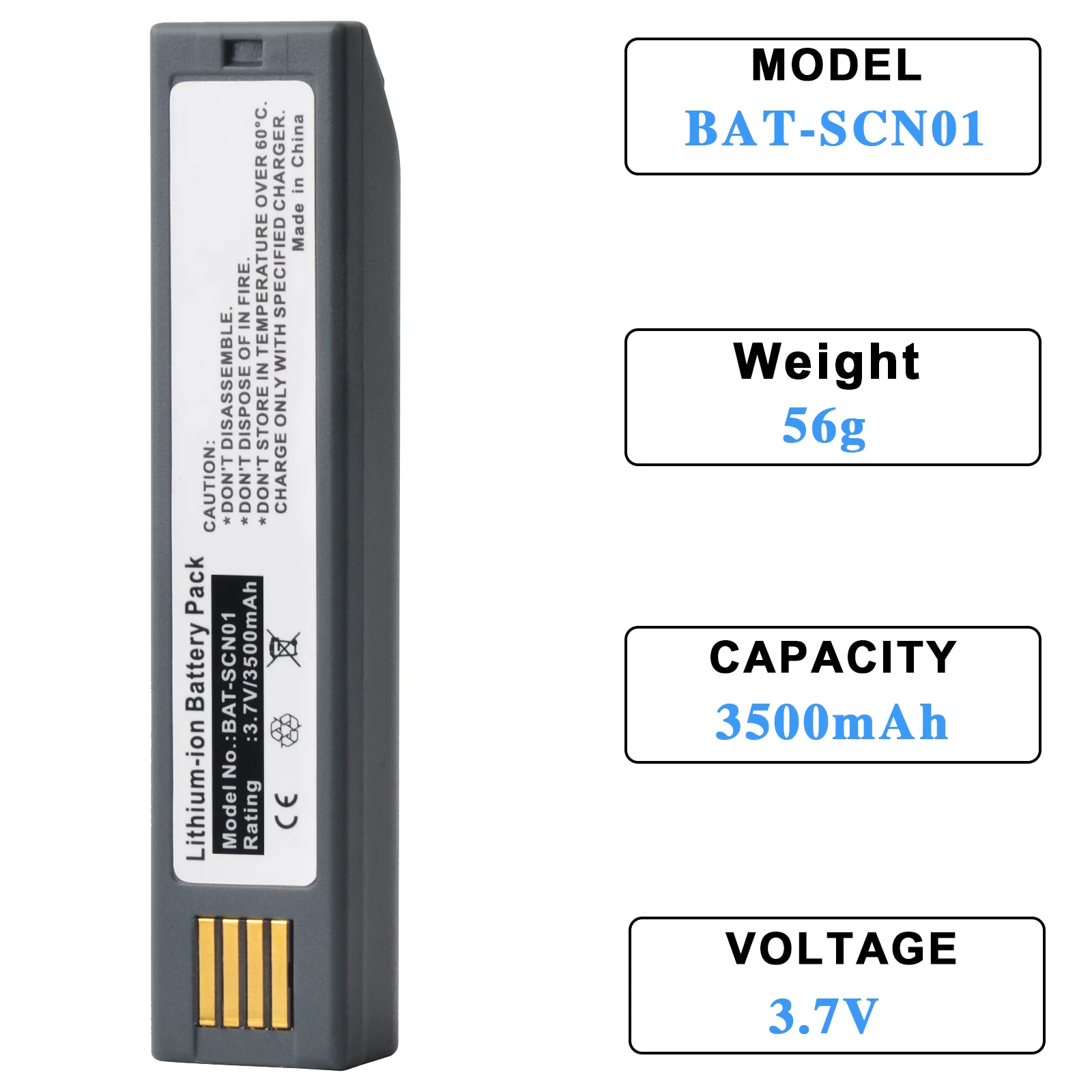 3500mAh BAT-SCN01 Wireless Barcode Scanner Battery,Li-ion Rechargeable Battery BAT‑SCN01A for Honeywell 1202G 1472G 1902GHD 3820
3500mAh BAT-SCN01 Wireless Barcode Scanner Battery,Li-ion Rechargeable Battery BAT‑SCN01A for Honeywell 1202G 1472G 1902GHD 3820