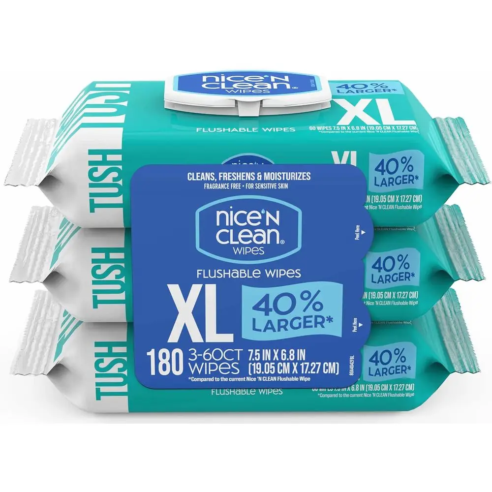 Extra Large Unscented XL Adult Wet Wipes | 40% Bigger | 6.8 x 7.5 | Septic Safe | Hypoallergenic Plant-Based | 180 Count
Extra Large Unscented XL Adult Wet Wipes | 40% Bigger | 6.8 x 7.5 | Septic Safe | Hypoallergenic Plant-Based | 180 Count