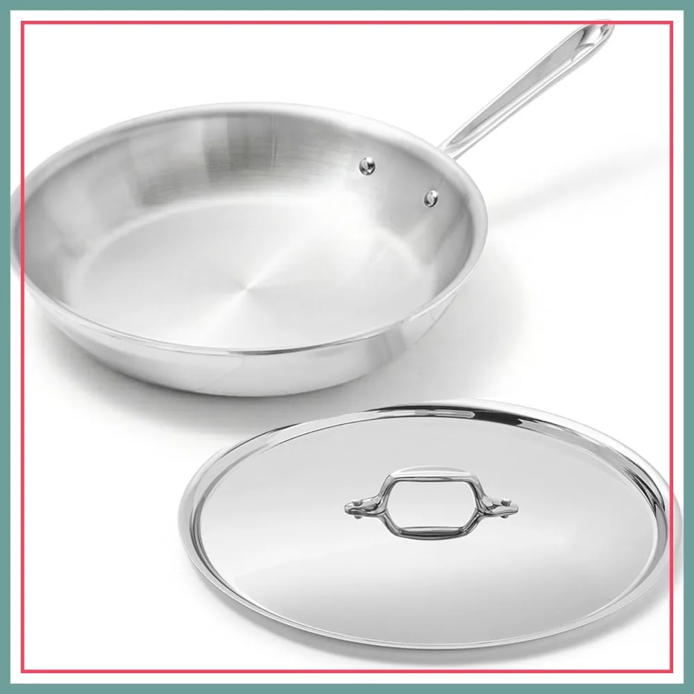 Professional 10-Inch Stainless Steel Frying Pan with Lid, Oven Safe & Induction Compatible
Professional 10-Inch Stainless Steel Frying Pan with Lid, Oven Safe & Induction Compatible