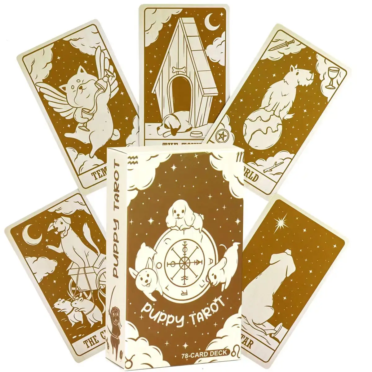10.3*6cm Puppy Tarot Deck 78 Cute Tarot Cards for Beginners Rider-waite Tarot System Pocket Size Dog Themed Tarot
10.3*6cm Puppy Tarot Deck 78 Cute Tarot Cards for Beginners Rider-waite Tarot System Pocket Size Dog Themed Tarot