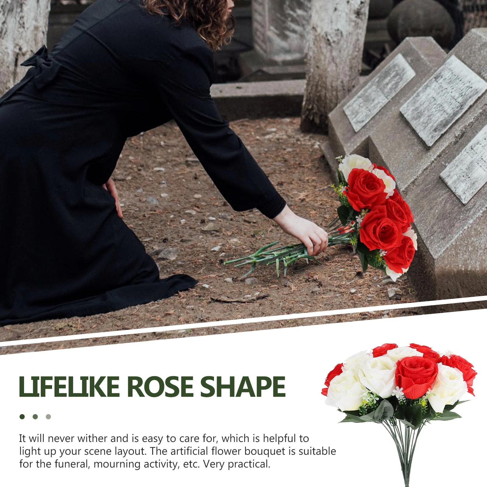 Artificial Flowers BouquetRoseFlower for Cemetery Grave Memorial Decorations Small Size Beautiful Color Premium Material
Artificial Flowers BouquetRoseFlower for Cemetery Grave Memorial Decorations Small Size Beautiful Color Premium Material