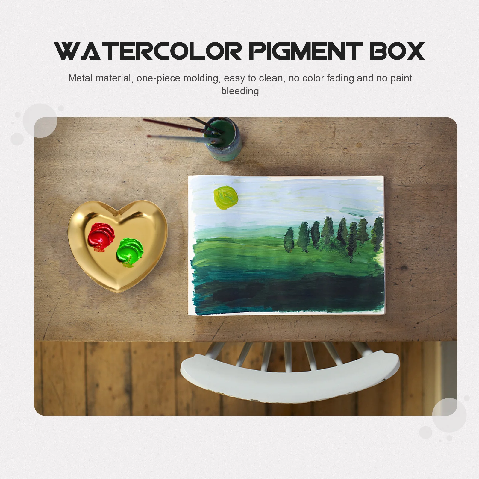 1Pcs Sturdy Metal Watercolor Tray Golden Color Mixing Container Artistic Home Decor Gift for Painters Metal Paint Tray
1Pcs Sturdy Metal Watercolor Tray Golden Color Mixing Container Artistic Home Decor Gift for Painters Metal Paint Tray