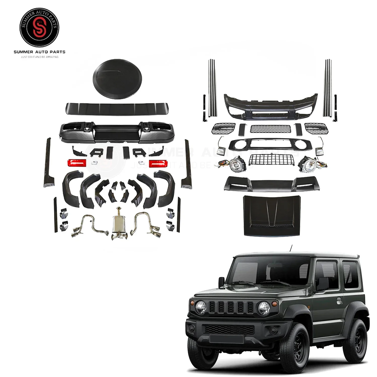 High Quality Car Auto Parts Factory Price Body kit Design For JIMNY 2019+ customcustom
High Quality Car Auto Parts Factory Price Body kit Design For JIMNY 2019+ customcustom