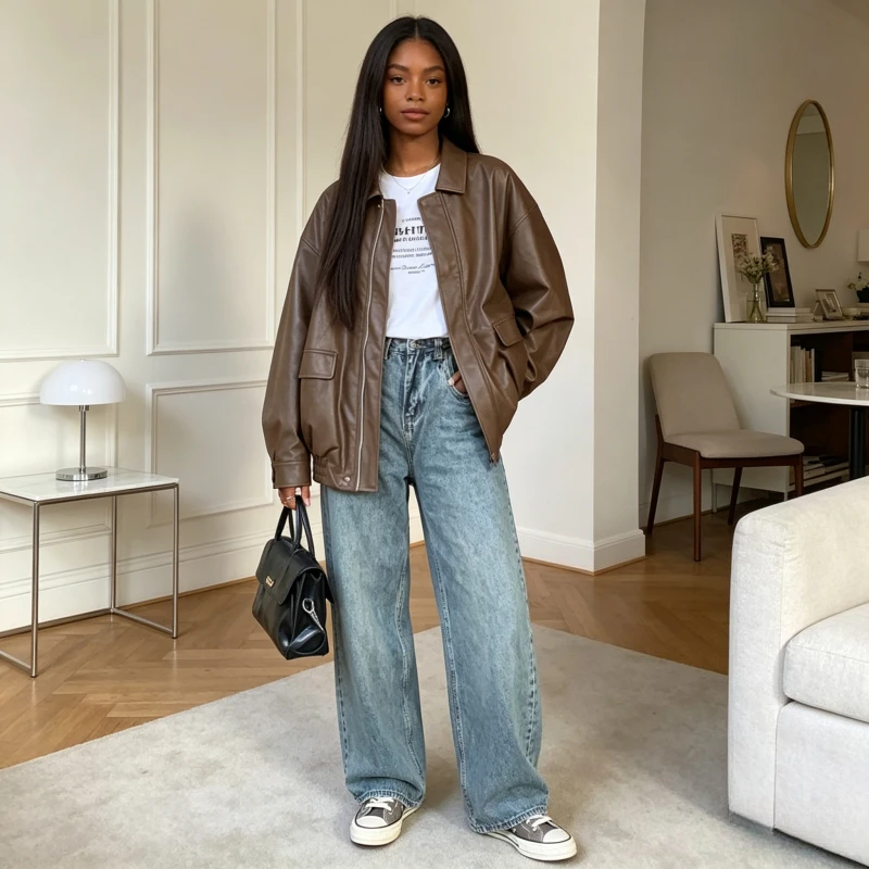 Leather Jacket Women Pu Coats Outerwear Turn Down Collar Pockets Zipper Moto Biker Overcoat Autumn Spring 2026 Streetwear
Leather Jacket Women Pu Coats Outerwear Turn Down Collar Pockets Zipper Moto Biker Overcoat Autumn Spring 2026 Streetwear