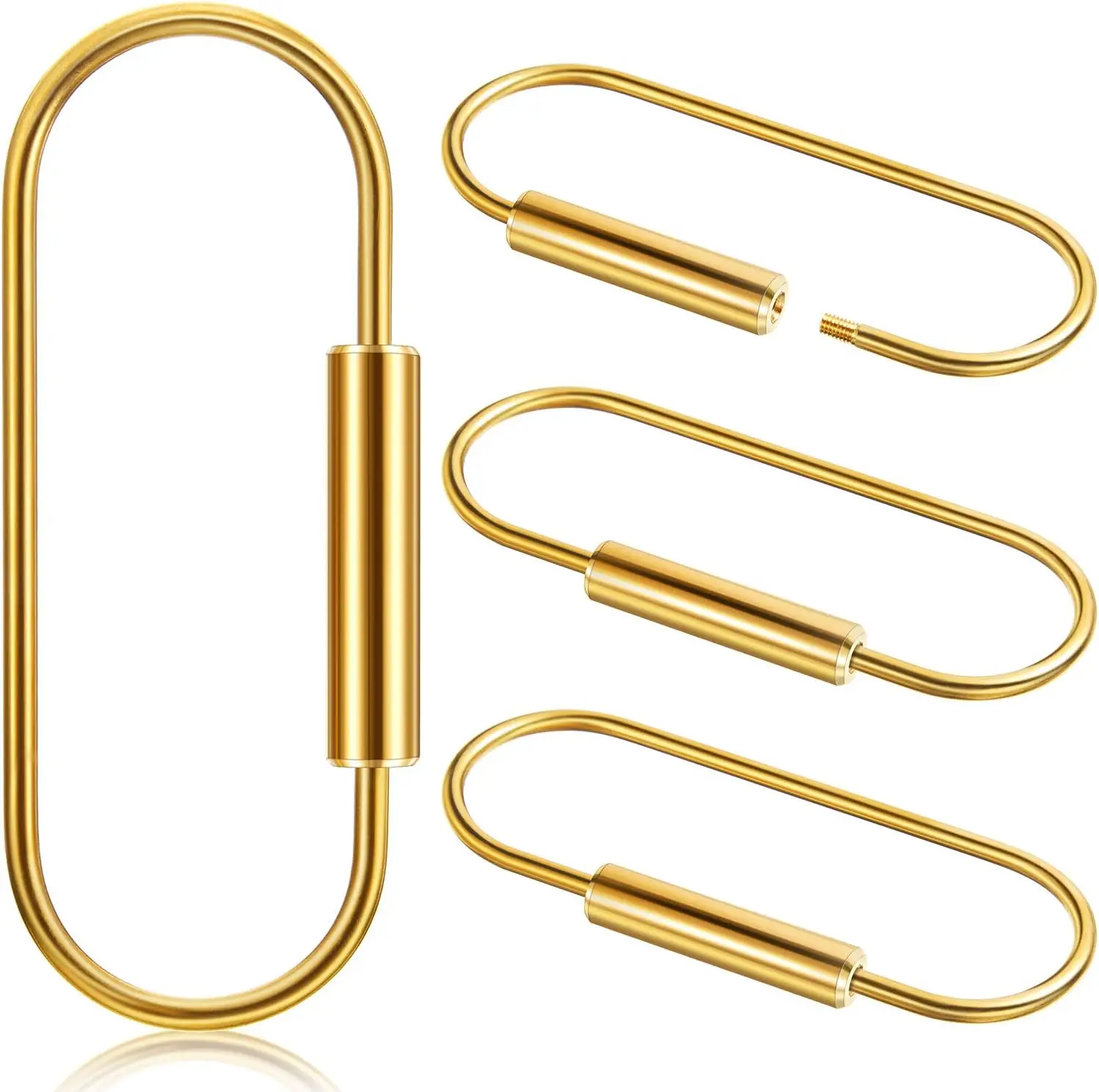 Set of 4 Large 3.35 Inch Brass Key Ring Clips with Screw Lock Durable Simple Carabiner Holder for Men and Women
Set of 4 Large 3.35 Inch Brass Key Ring Clips with Screw Lock Durable Simple Carabiner Holder for Men and Women