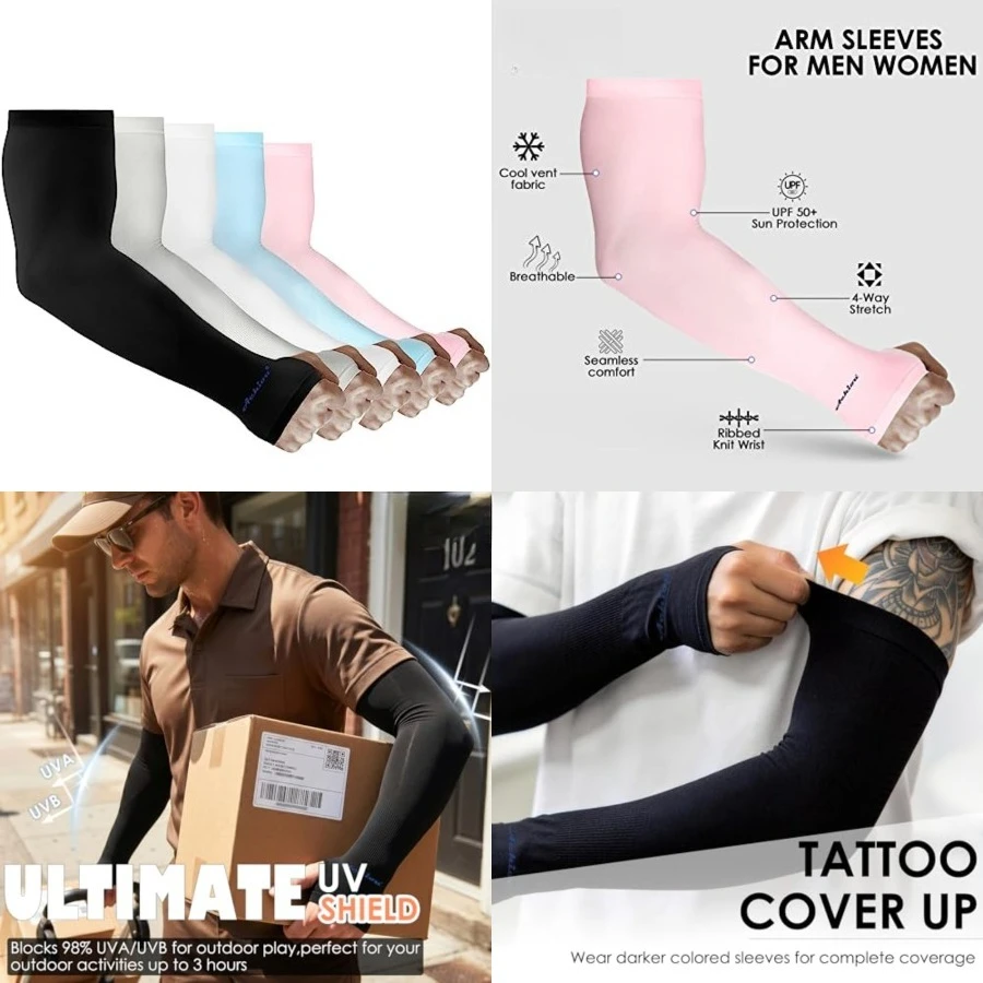 Arm Sun Sleeves Compression UV Protection Cooling for Men Women Summer Sunblock Basketball Football, Cover Arms Tattoo,5 Pairs:black,white,grey,blue,pink
Arm Sun Sleeves Compression UV Protection Cooling for Men Women Summer Sunblock Basketball Football, Cover Arms Tattoo,5 Pairs:black,white,grey,blue,pink