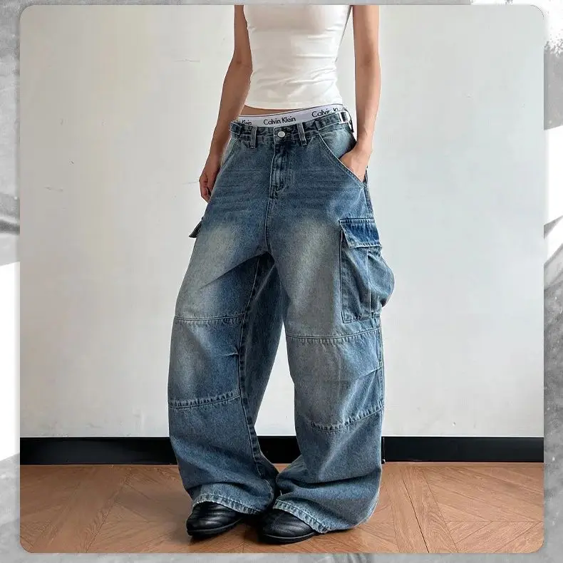 Washed Large-Pocket Patchwork Workwear-Style Denim Trousers Men WomenSoft, Durable, Wide-Leg Cotton Trousers
Washed Large-Pocket Patchwork Workwear-Style Denim Trousers Men WomenSoft, Durable, Wide-Leg Cotton Trousers