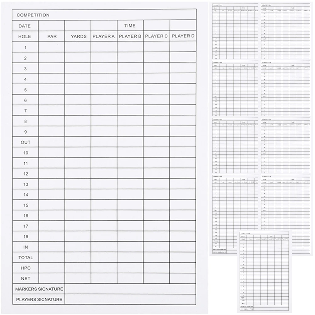 10pcs Scorecard Premium Coated Paper Lightweight Tools For Sports Golfs Supplies Score Recording Score Recording Cards Cards
10pcs Scorecard Premium Coated Paper Lightweight Tools For Sports Golfs Supplies Score Recording Score Recording Cards Cards