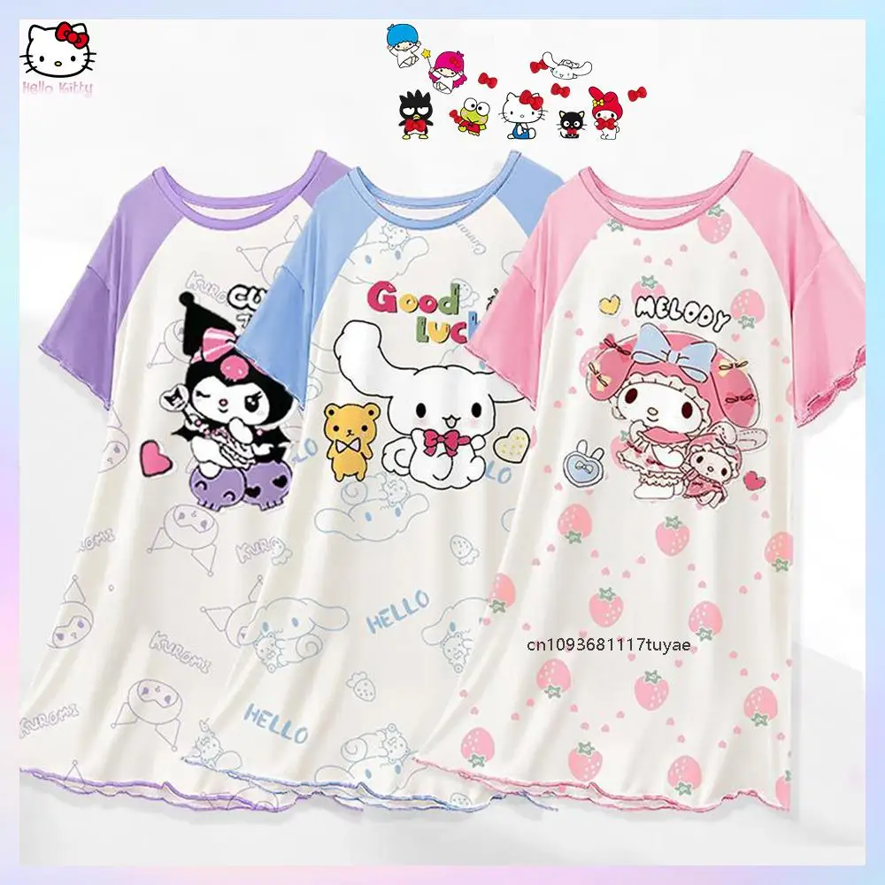 Anime Cinnamoroll Children's Pajamas Sanrios Kawaii Kuromi Melody Summer Thin Short Sleeve Modal Pajama Skirt Girls Home Wear
Anime Cinnamoroll Children's Pajamas Sanrios Kawaii Kuromi Melody Summer Thin Short Sleeve Modal Pajama Skirt Girls Home Wear