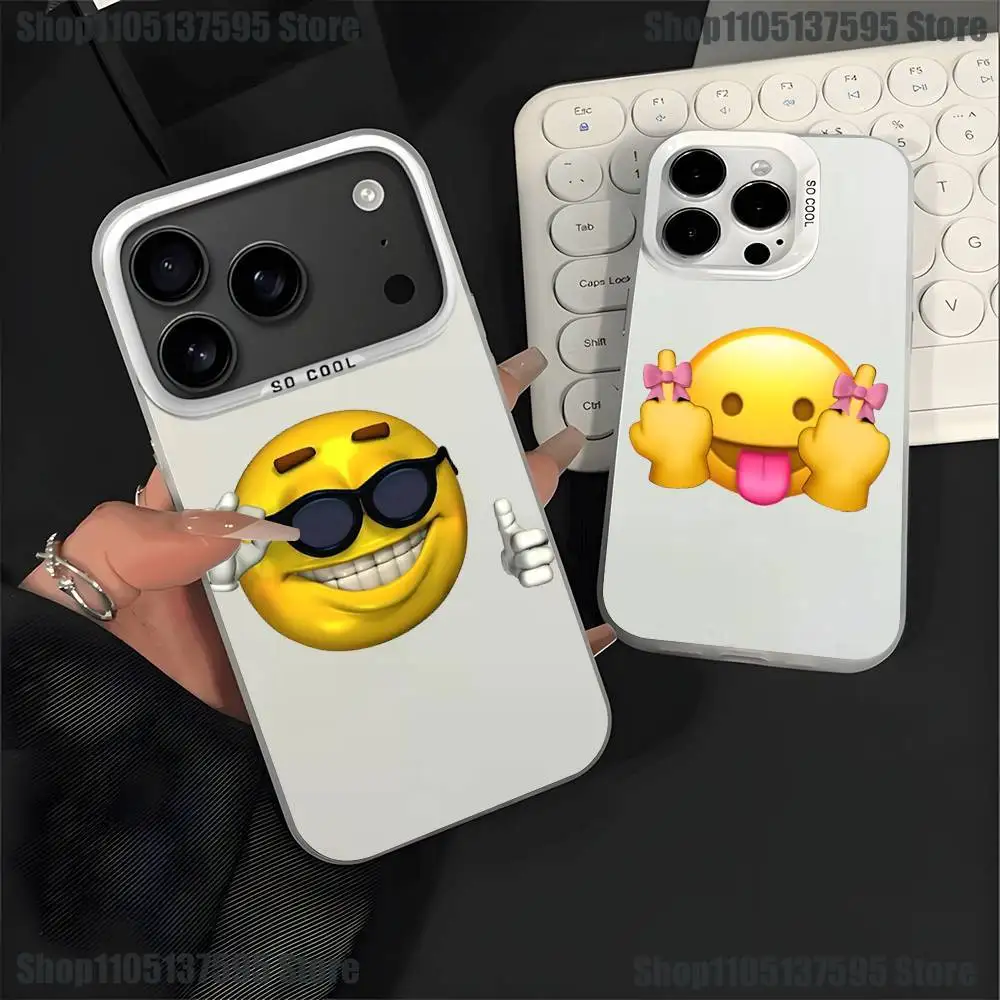 Милый забавный чехол для телефона с наклейками с изображением эмодзи для iPhone 16,15,14,13,12,11, Pro, XS, Max, Plus, Mini, SE4, E, белый матовый противоударный чехол 
Милый забавный чехол для телефона с наклейками с изображением эмодзи для iPhone 16,15,14,13,12,11, Pro, XS, Max, Plus, Mini, SE4, E, белый матовый противоударный чехол