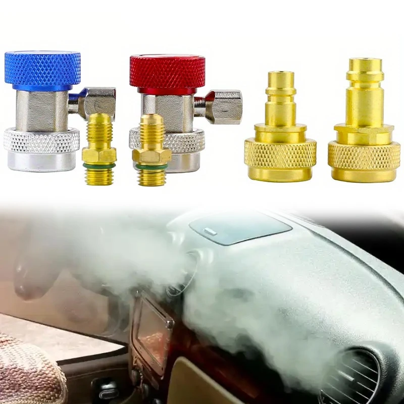 R134a R1234yf AC Manual Quick Adjustable Coupler Adapter Air Conditioner Refrigeration Freon Manifold Gauge Hose Connector
R134a R1234yf AC Manual Quick Adjustable Coupler Adapter Air Conditioner Refrigeration Freon Manifold Gauge Hose Connector