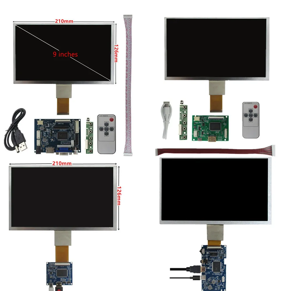 9 Inch HD LCD Display Monitor DIY Kit with HDMI Driver Controller Board for Raspberry Pi PC Secondary Screen Portable Monitor