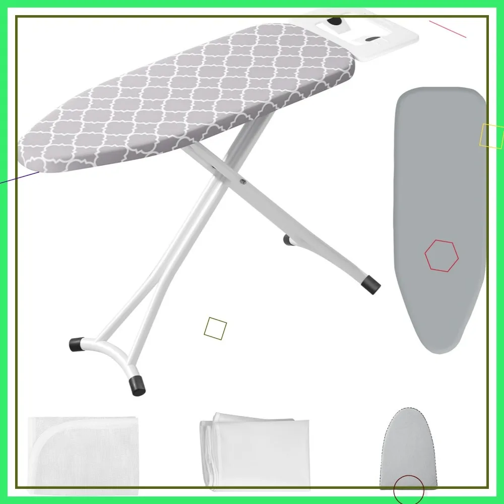 Foldable Ironing Board Adjustable Height with Iron Rest, 39.4x13.4 in, Thick Steel Frame, Includes Cover and Gloves
Foldable Ironing Board Adjustable Height with Iron Rest, 39.4x13.4 in, Thick Steel Frame, Includes Cover and Gloves