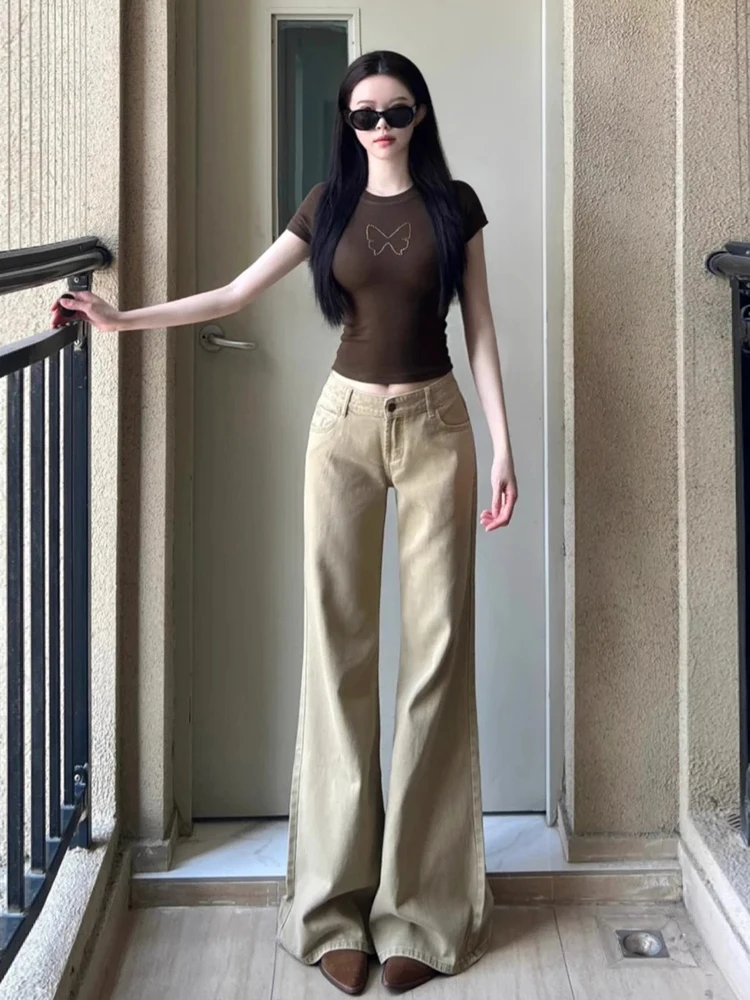 Khaki Flared Jeans Women's Autumn Winter plus Size Loose Slimming Wide Leg Floor-Length Pants Low Waist American Style
Khaki Flared Jeans Women's Autumn Winter plus Size Loose Slimming Wide Leg Floor-Length Pants Low Waist American Style