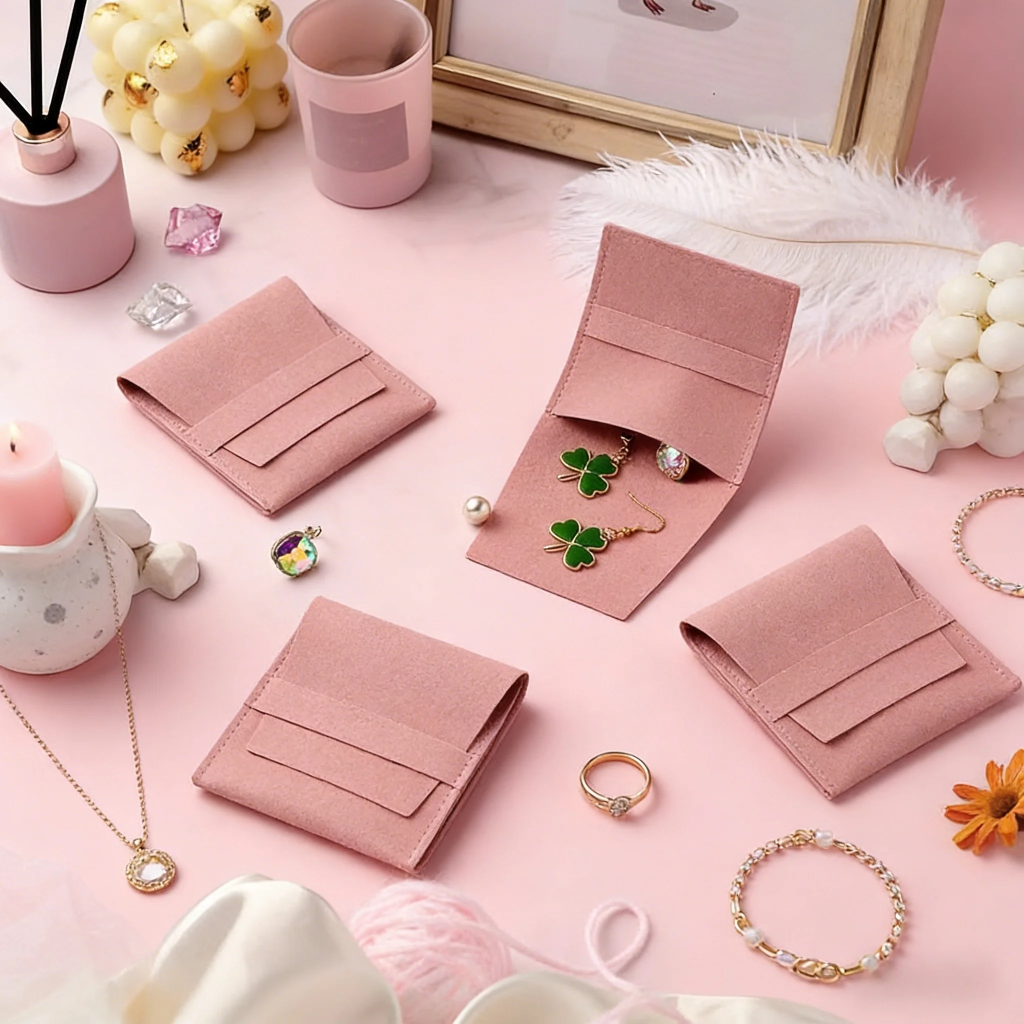 40Pcs 8×8cm Microfiber Jewelry Pouches Bulk Luxury Gift Packaging Bags for Bracelets Necklaces Rings
40Pcs 8×8cm Microfiber Jewelry Pouches Bulk Luxury Gift Packaging Bags for Bracelets Necklaces Rings