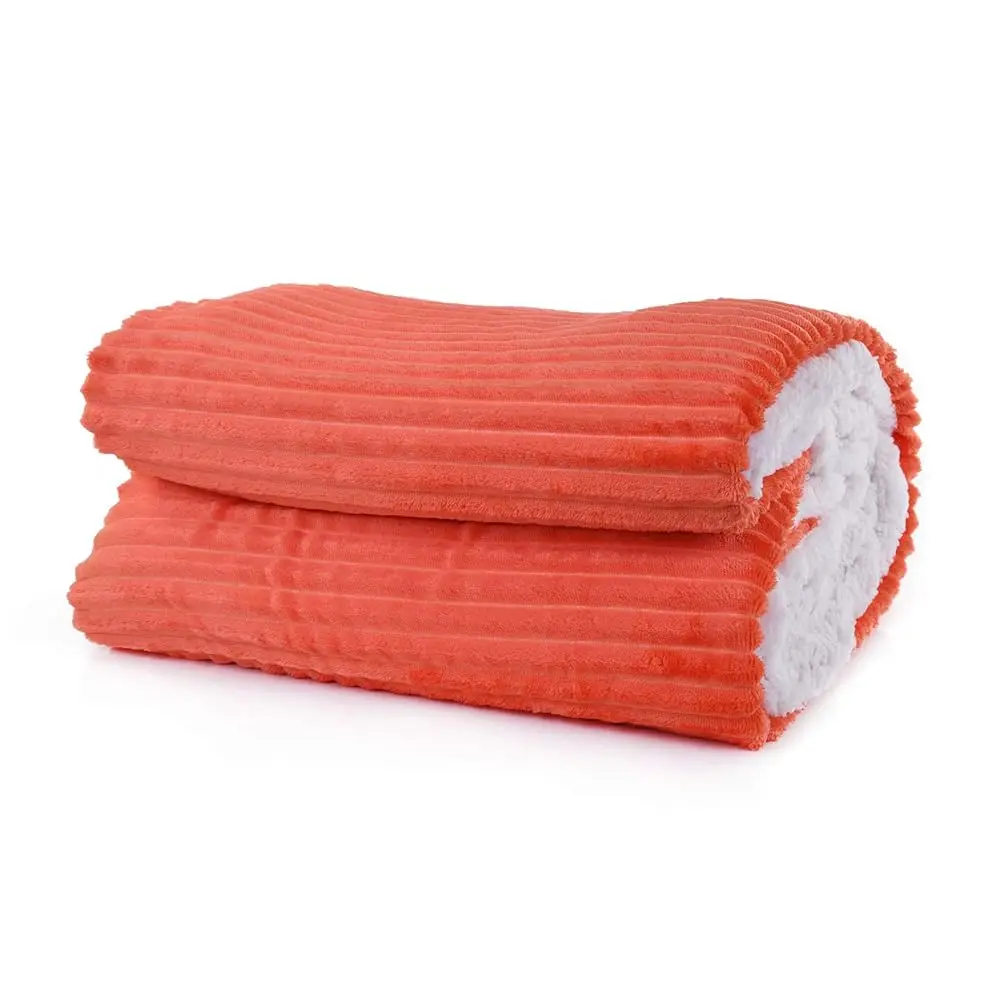 Mintra Home Sherpa Stripe Flannel Throw Blanket (Orange, 86In X 94In (Xlarge))
Mintra Home Sherpa Stripe Flannel Throw Blanket (Orange, 86In X 94In (Xlarge))