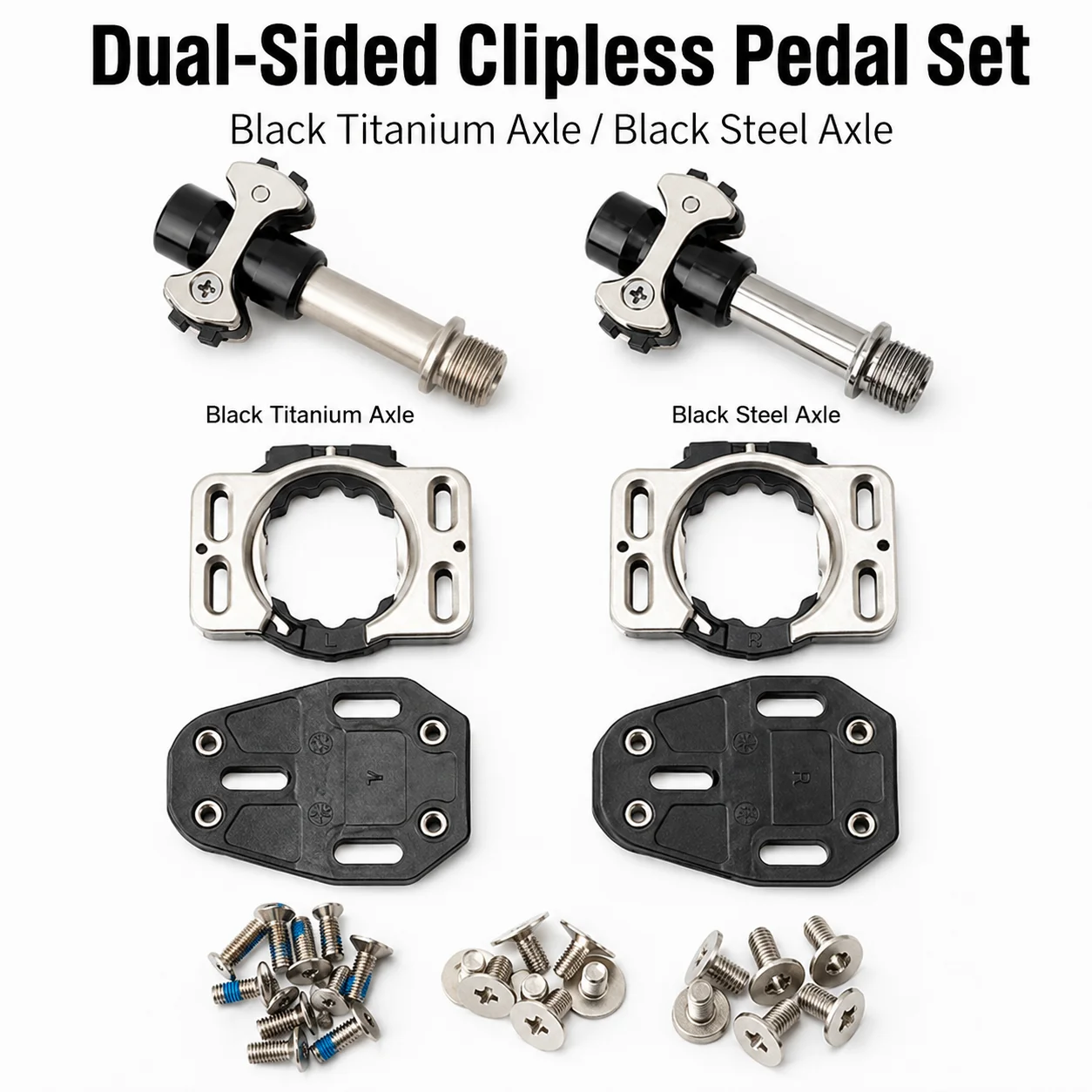 Dual-Sided Clipless Pedal Set Titanium Steel Axle MTB Road Bike Pedals 3 Bearing System Lightweight Cycling Pedal Kit
Dual-Sided Clipless Pedal Set Titanium Steel Axle MTB Road Bike Pedals 3 Bearing System Lightweight Cycling Pedal Kit
