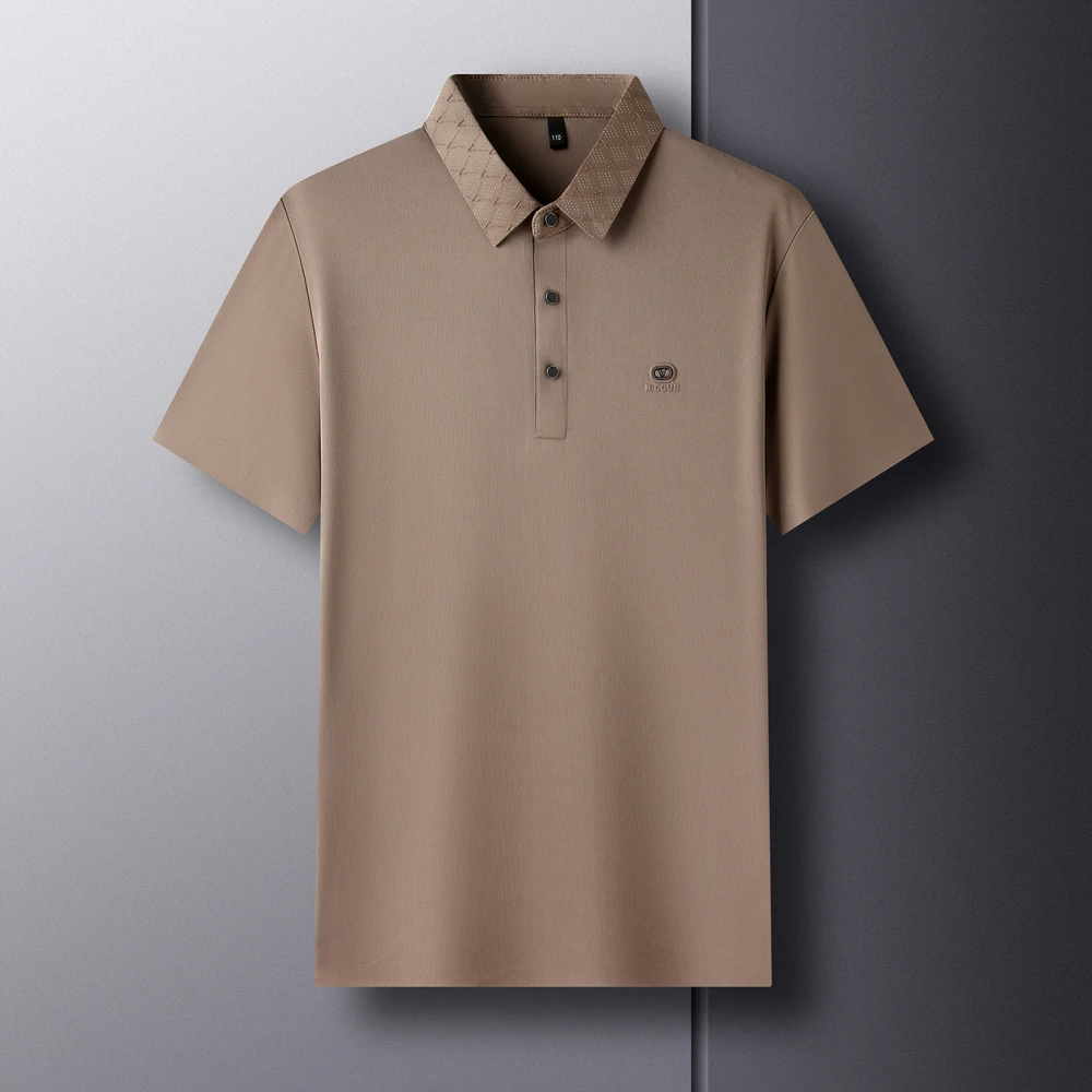 High end brand short sleeve POLO shirt men's flip collar summer New fashionable pattern design hot selling top ice silk T-shirt
High end brand short sleeve POLO shirt men's flip collar summer New fashionable pattern design hot selling top ice silk T-shirt